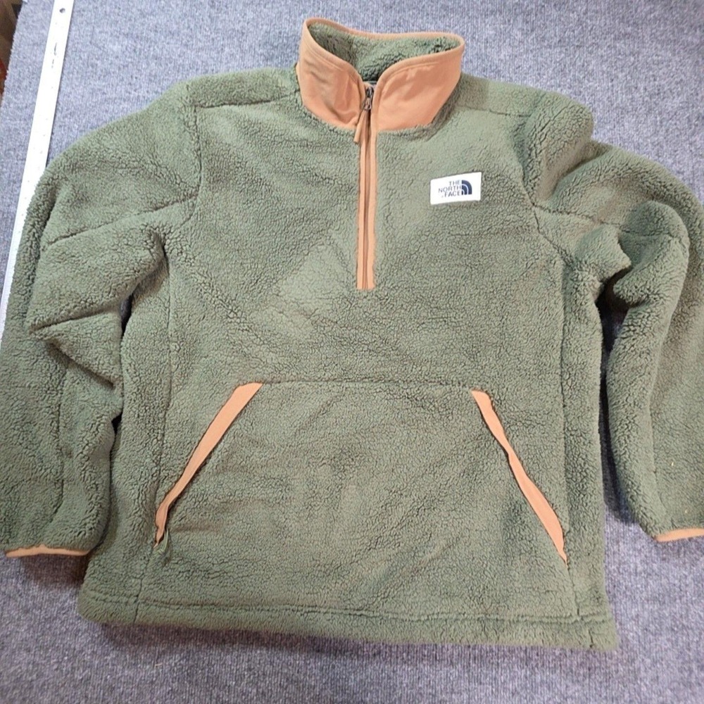 The North Face Jacket Mens XL Green Fleece 1/4 Zip Anorak Pullover Outdoor